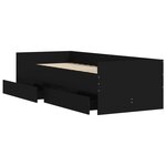 vidaXL Cadre de lit avec tiroirs noir 100x200 cm