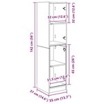 vidaXL Haut Armoire Chêne artisanal 35 x 37 x 142 cm Bois d'ingénierie
