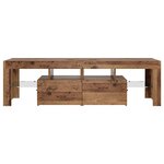 vidaXL Meuble TV avec lumières LED vieux bois bois d'ingénierie