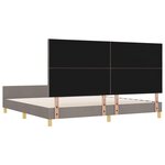 vidaXL Cadre de lit avec tête de lit Taupe 200 x 200 cm tissu