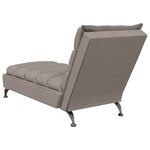 vidaXL Chaise longue avec coussins taupe tissu