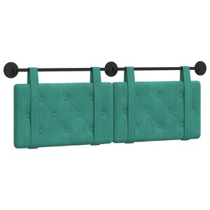 vidaXL Tête de lit suspendue Turquoise Velours
