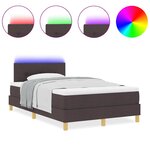 vidaXL Lit à ressorts avec matelas Marron foncé 120 x 200 cm tissu