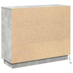 Buffet vidaXL avec LED  Gris béton  90x32x75 cm  en bois d'ingénierie