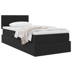 vidaXL Lit de Rangement avec matelas Noir 100 x 200 cm Velours