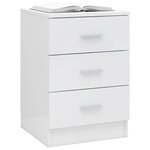 vidaXL Tables de chevet 2 Pièces Blanc brillant 38 x 35 x 56 cm Aggloméré