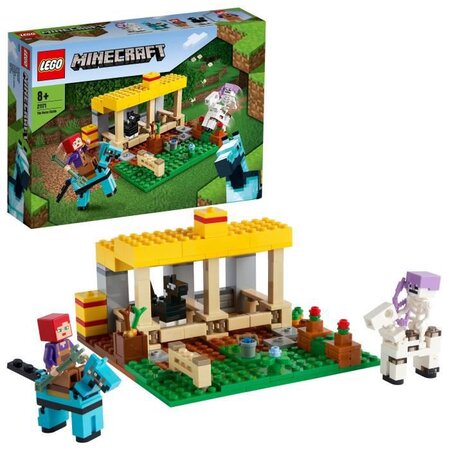 Lego 21171 minecraft l'écurie jouet ferme avec figurine cavalier squelette  jouet filles et garçons