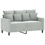 vidaXL Ensemble de canapés 3 Pièces avec coussins Gris clair Velours