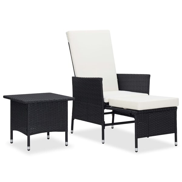 vidaXL Salon de jardin 2 Pièces avec coussins Résine tressée Noir