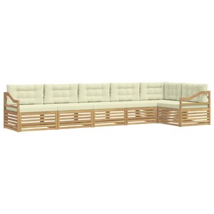 vidaXL Ensemble de canapés d'extérieur 6 Pièces Blanc et crème