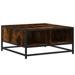 vidaXL Table basse chêne fumé 60 5x60 5x30 cm bois d'ingénierie/métal