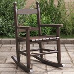vidaXL Chaise à bascule enfants marron bois de peuplier massif