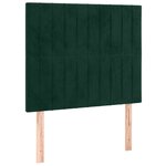 vidaXL Sommier à lattes de lit matelas LED Vert foncé 90x190cm Velours