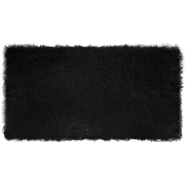 vidaXL Tapis en fausse Tafalla Noir 80 x 150 cm Polyester