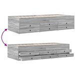 vidaXL Lit de jour et tiroirs sonoma gris 90x190 cm bois d'ingénierie
