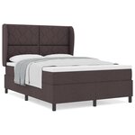 Lit Box Spring vidaXL avec Matelas - Marron Foncé  160x200 cm  Tissu