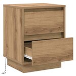 vidaXL Cabinet de chevet avec 2 Pièces chêne artisanal 39 x 34.5 x 50 cm