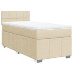 vidaXL Sommier à lattes de lit avec matelas Crème 90x200 cm Tissu
