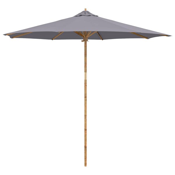 vidaXL Parasol de jardin Ø 270 x 260 cm Bambou Rond Gris foncé