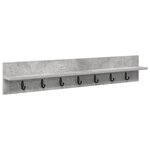 vidaXL Porte-manteau mural avec étagère Montage mural Gris béton 100 x 10.5 x 18 cm