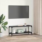 vidaXL Meuble TV Chêne noir 100x33x41cm Bois d'ingénierie et fer
