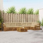 vidaXL Ensemble de canapés d'extérieur 7 Pièces Naturel et Beige