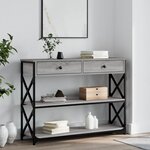 vidaXL Table console sonoma gris 100x28x75 cm bois d'ingénierie