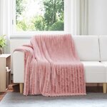 vidaXL Couvertures à jeter 6 Pièces Rose 200 x 150 cm Toison