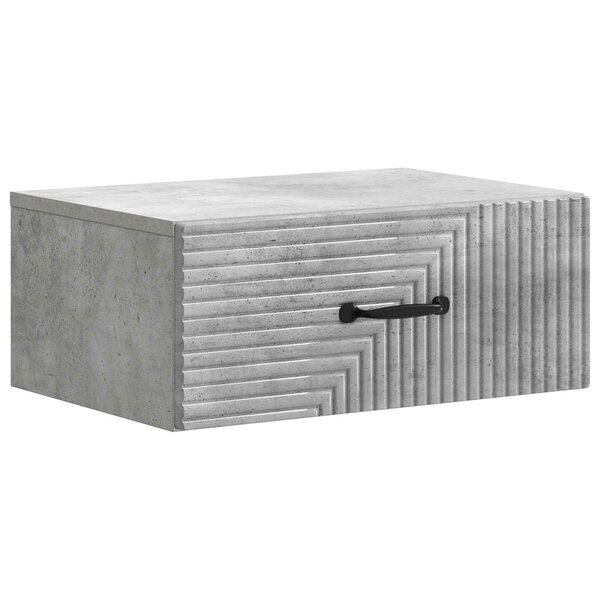 vidaXL Cabinet de chevet mural Gris béton 49 x 34 5 x 20 cm