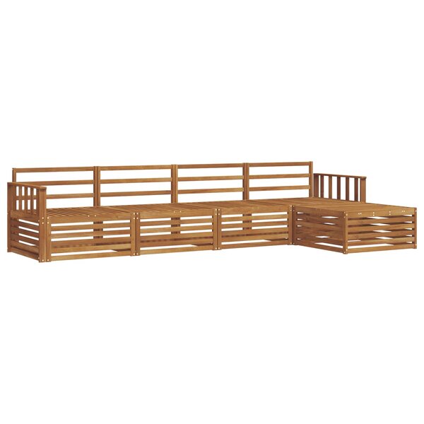 vidaXL Ensemble de canapés d'extérieur 5 Pièces Naturel