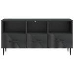 vidaXL Meuble TV avec tiroir Noir 102 x 34 5 x 50 cm Bois d'ingénierie