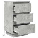 vidaXL Table de chevet avec lumières LED gris béton 38x34x65 cm