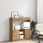 vidaXL Buffet haut chêne artisanal 92x33x100 cm bois d'ingénierie
