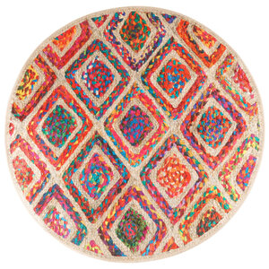 vidaXL Tapis lavable multicolore Ø 120 cm antidérapant