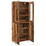 vidaXL Haut Armoire Montage mural 2 Pièces Bois ancien 69 5 x 34 x 180 cm