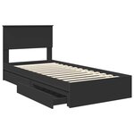 vidaXL Lit de Rangement avec tiroir Noir 90 x 190 cm Bois d'ingénierie