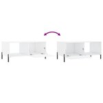 vidaXL Table basse Blanc brillant 90x50x40 cm Bois d'ingénierie