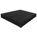 vidaXL Chaise longue d'extérieur avec parasol Résine tressée Noir