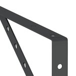vidaXL Supports d'étagères 4 Pièces 23 5x2 5x15 5cm noir acier inoxydable