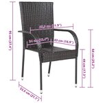 vidaXL Chaises empilables d'extérieur lot de 6 Résine tressée Marron