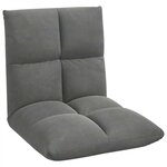 vidaXL Fauteuil de sol ajustable Gris foncé Velours