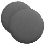 vidaXL Coussins de siège 2 pc Tissu Gris foncé Ø40 x 13 cm