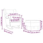 vidaXL Chaise à bascule avec repose-pied Gris clair Tissu