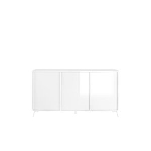 Buffet Citizen blanc laqué 3 portes - 156 x 40 x Hauteur 84 cm