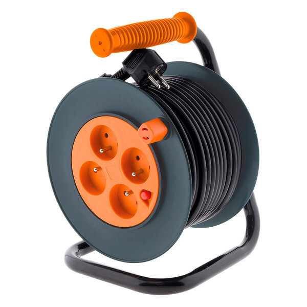 Enrouleur 4 prises HO5VV-F 3G1mm² 25m + coupe-circuit - Zenitech