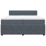 vidaXL Sommier à lattes de lit et matelas Gris foncé 200x200cm Velours