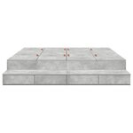 vidaXL Cadre de lit avec rangement Gris béton 236 5 x 180 x 31 5 cm