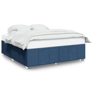 vidaXL Cadre de lit sans matelas bleu 200x200 cm tissu