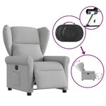 vidaXL Fauteuil inclinable électrique gris nuage tissu