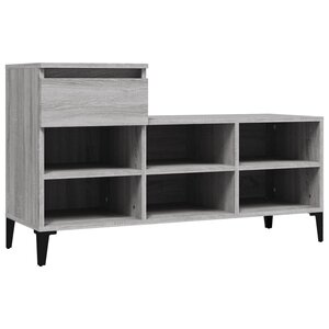 vidaXL Armoire à chaussures Sonoma gris 102x36x60 cm Bois d'ingénierie